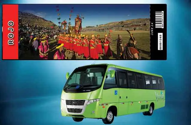 Biglietto Inti Raymi 2026. Sezione rossa + bus turistico